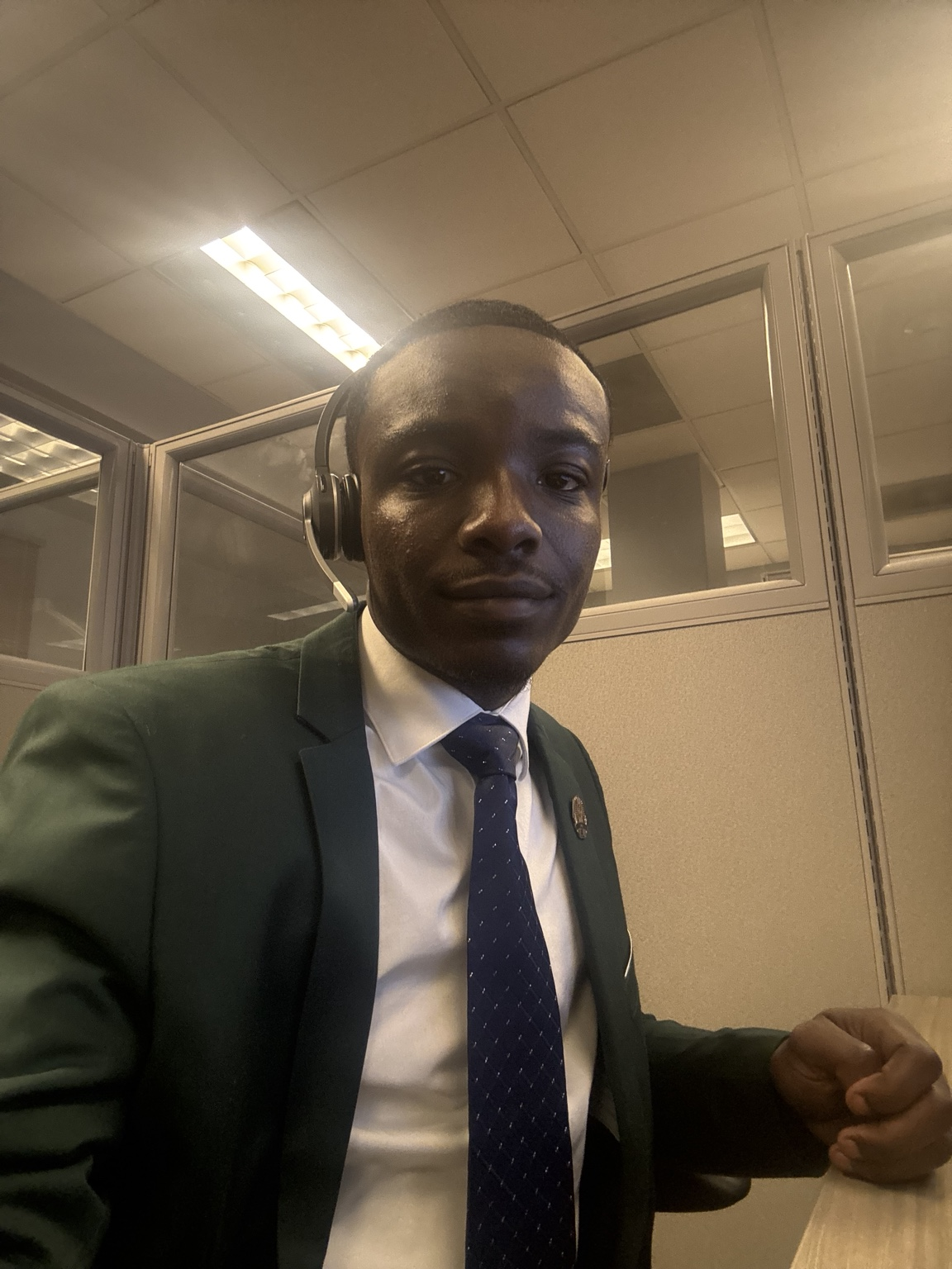 Isaiah Anderson working in a professional IT environment